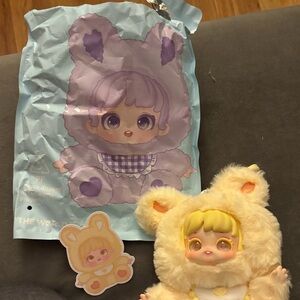 Cream Plush Costume Doll with Bear Hood - Cute Collectible